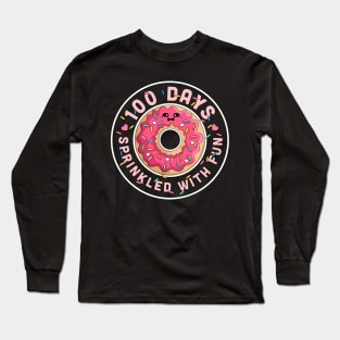 100 Days Sprinkled With Fun Donut Kids 100th Day Of School Long Sleeve T-Shirt